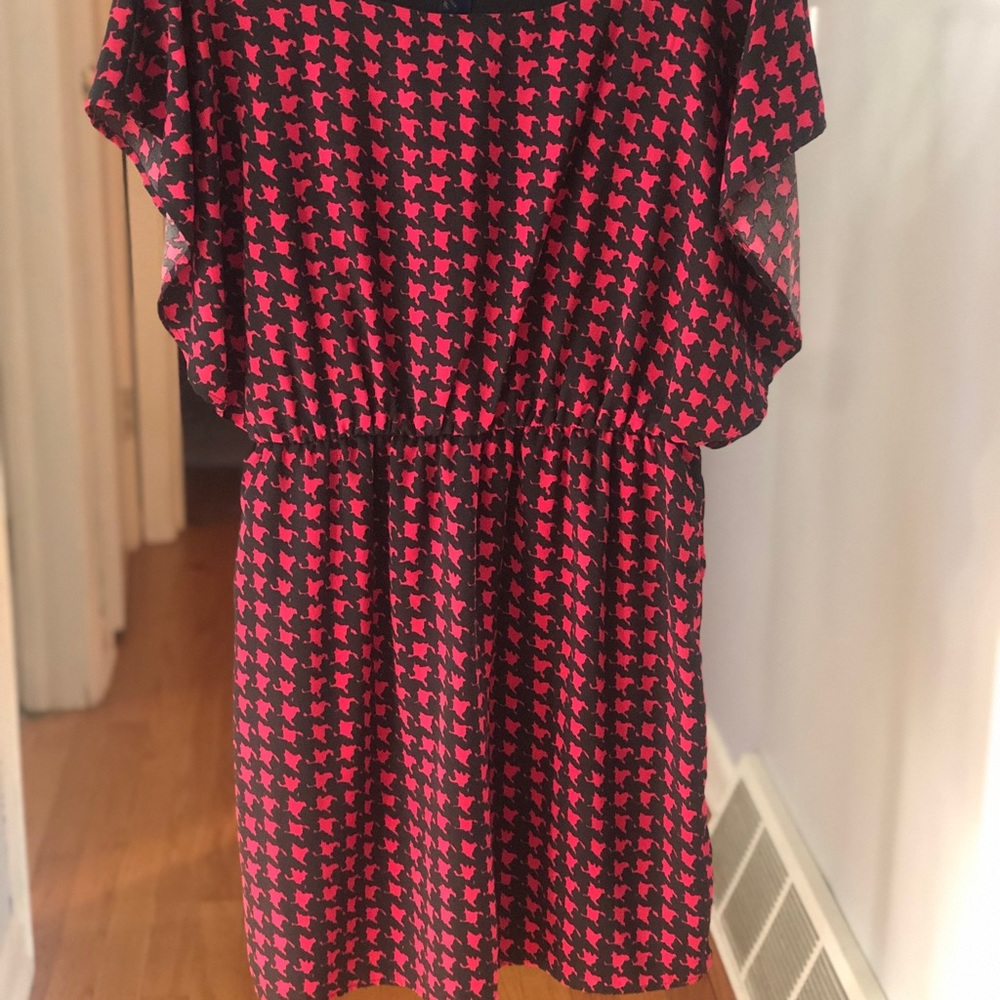 Red and Black Houndstooth dress